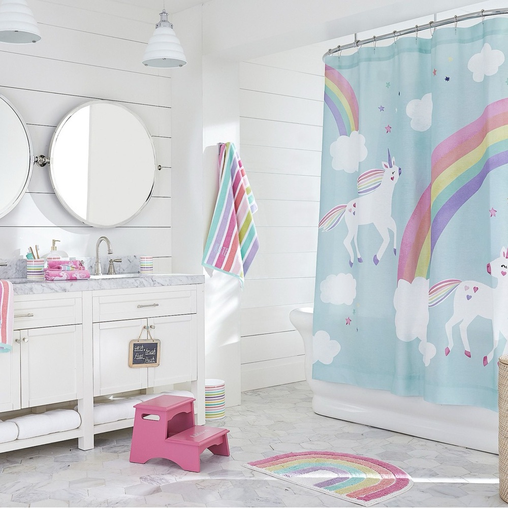 Unicorn Rainbow Shower Curtain